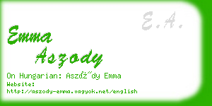 emma aszody business card